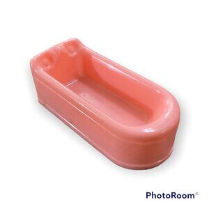 Vintage Plasco Toy Doll House Furniture Bathroom Tub Pink Dollhouse 4”